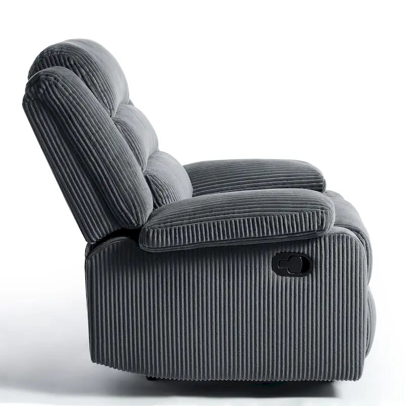 Fauteuil inclinable manuel en velours côtelé de coton surdimensionné avec accoudoirs larges