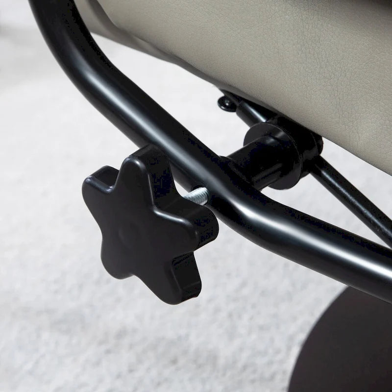 Fauteuil inclinable pivotant HOMCOM avec pouf, fauteuil relax en similicuir avec dossier haut