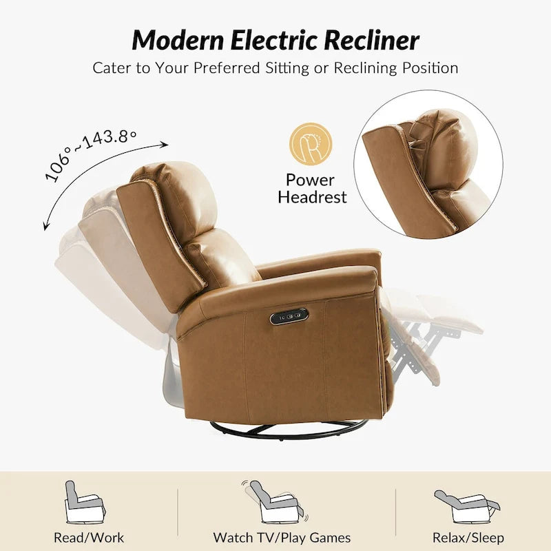Ensemble de 2 fauteuils inclinables électriques pivotants et à bascule traditionnels Tobias par HULALA HOME