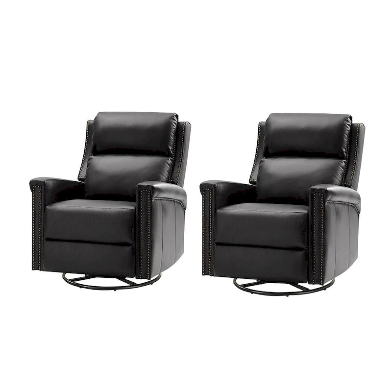 Ensemble de 2 fauteuils inclinables électriques pivotants et à bascule traditionnels Tobias par HULALA HOME