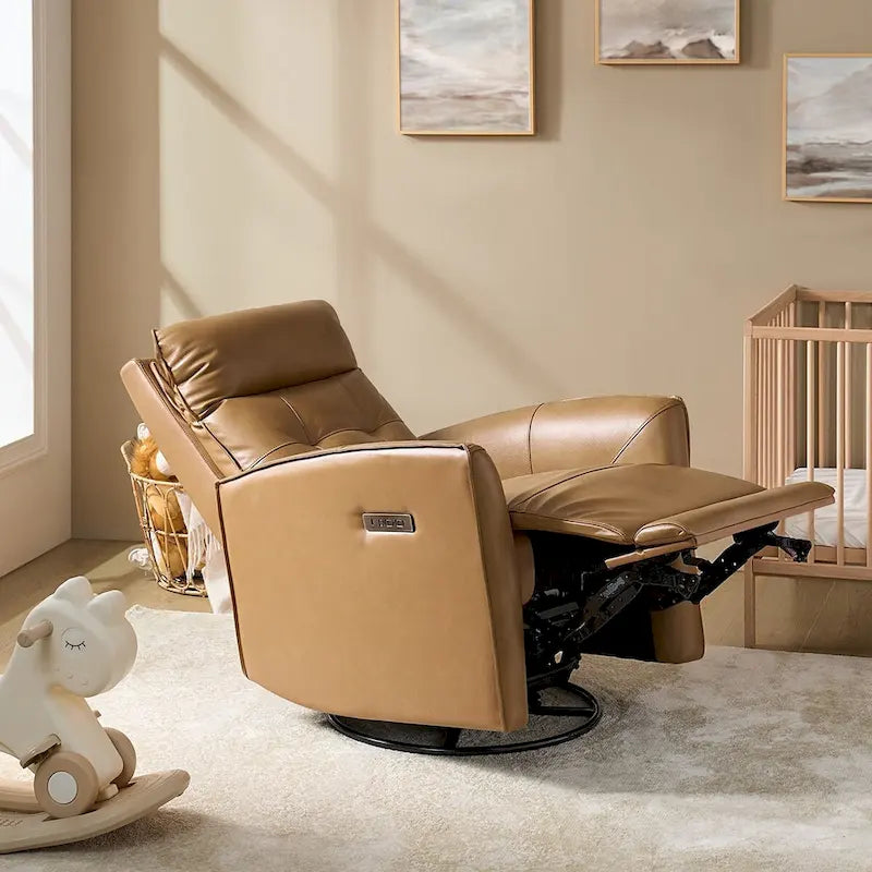Fauteuil inclinable électrique Alberto Mordern en cuir véritable avec port de chargement USB par HULALA HOME