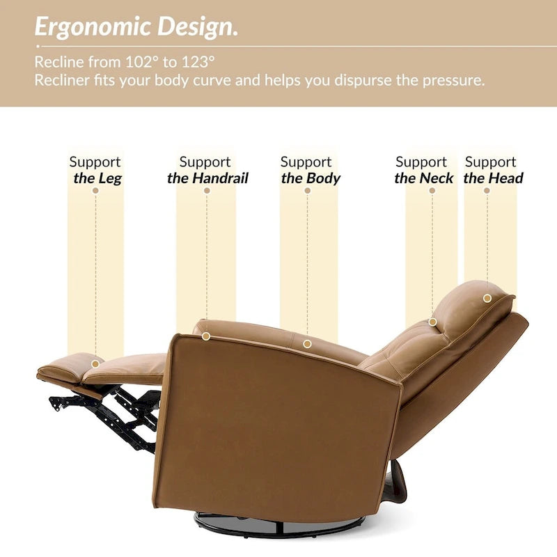 Fauteuil inclinable électrique Alberto Mordern en cuir véritable avec port de chargement USB par HULALA HOME