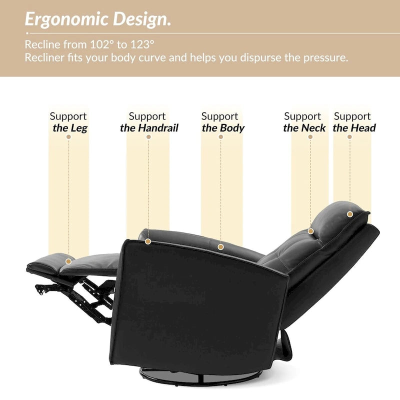 Fauteuil inclinable électrique Alberto Mordern en cuir véritable avec port de chargement USB par HULALA HOME