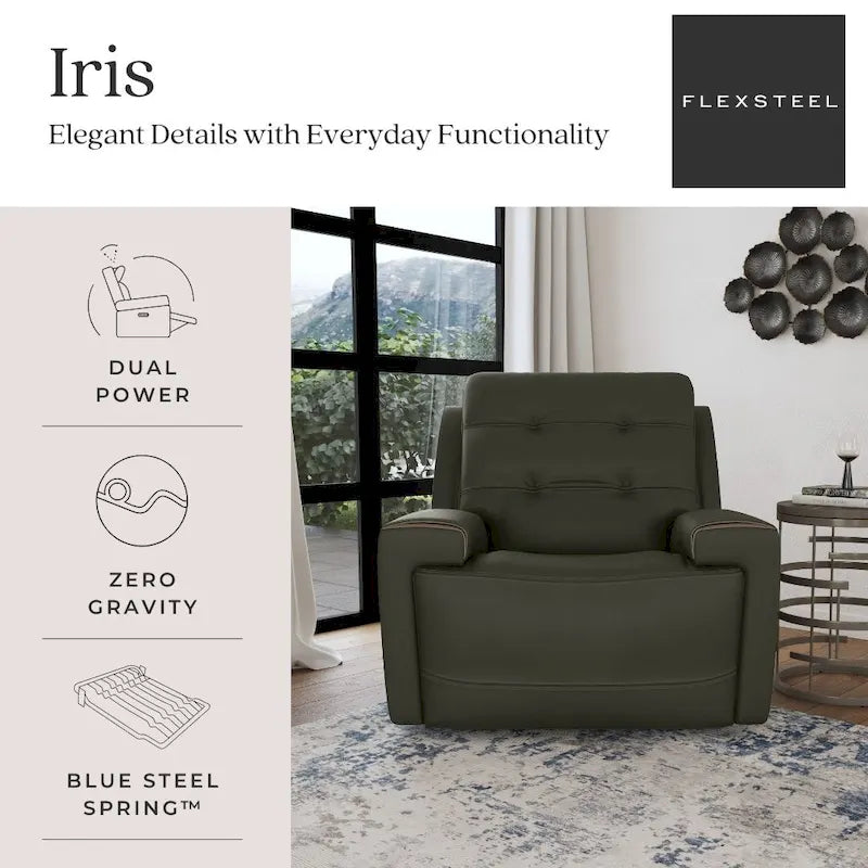 Fauteuil inclinable électrique Iris avec appuie-tête électrique par Flexsteel