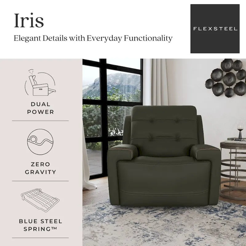 Fauteuil inclinable électrique Iris avec appuie-tête électrique par Flexsteel
