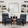 COZYMAN Fauteuil inclinable en cuir véritable de style scandinave, réglable par poussée, ensemble de 2 fauteuils confortables pour salon