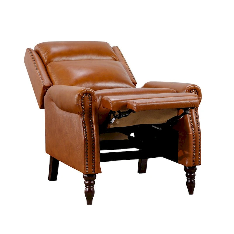 COZYMAN Fauteuil inclinable en cuir véritable de style scandinave, réglable par poussée, ensemble de 2 fauteuils confortables pour salon