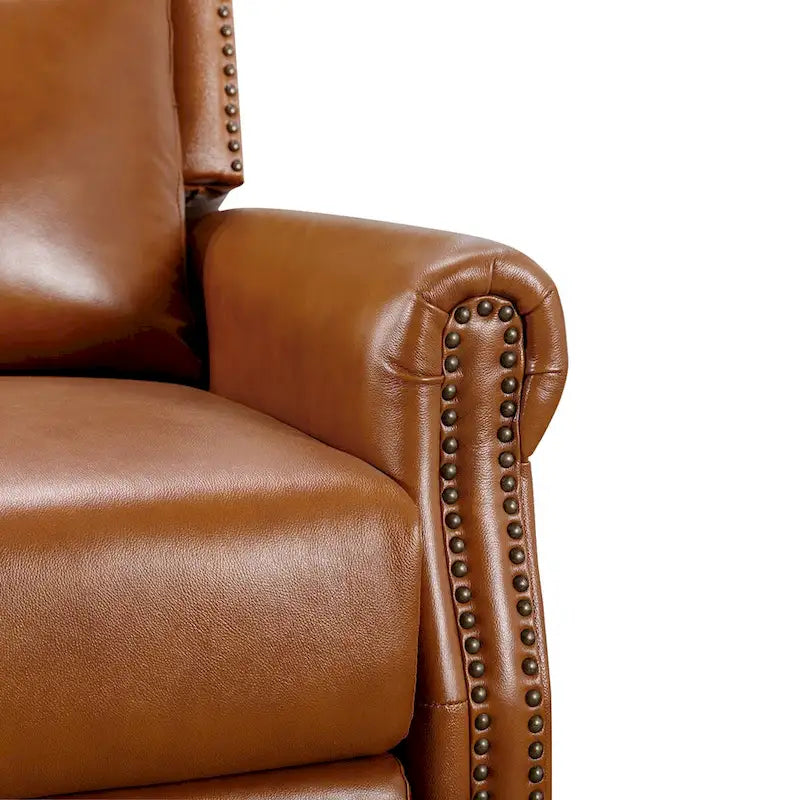 COZYMAN Fauteuil inclinable en cuir véritable de style scandinave, réglable par poussée, ensemble de 2 fauteuils confortables pour salon