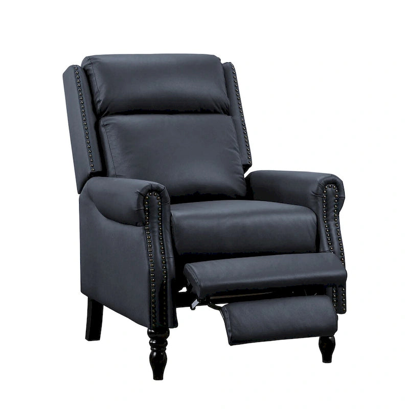 COZYMAN Fauteuil inclinable en cuir véritable de style scandinave, réglable par poussée, ensemble de 2 fauteuils confortables pour salon