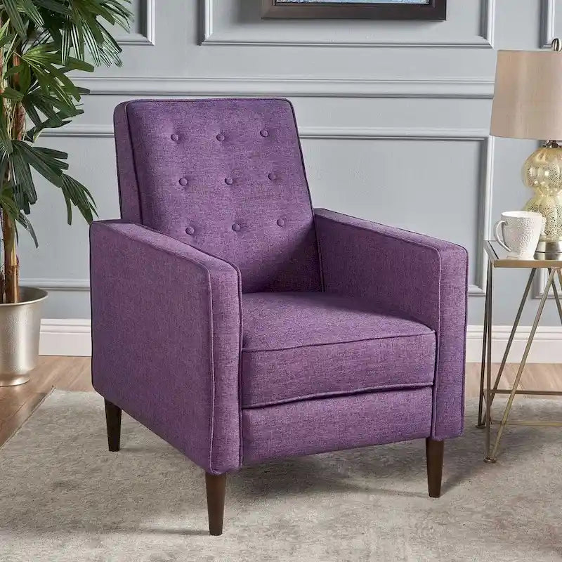 Fauteuil inclinable en tissu de style Mid-Century Modern avec pieds en bouleau de Christopher Knight Home