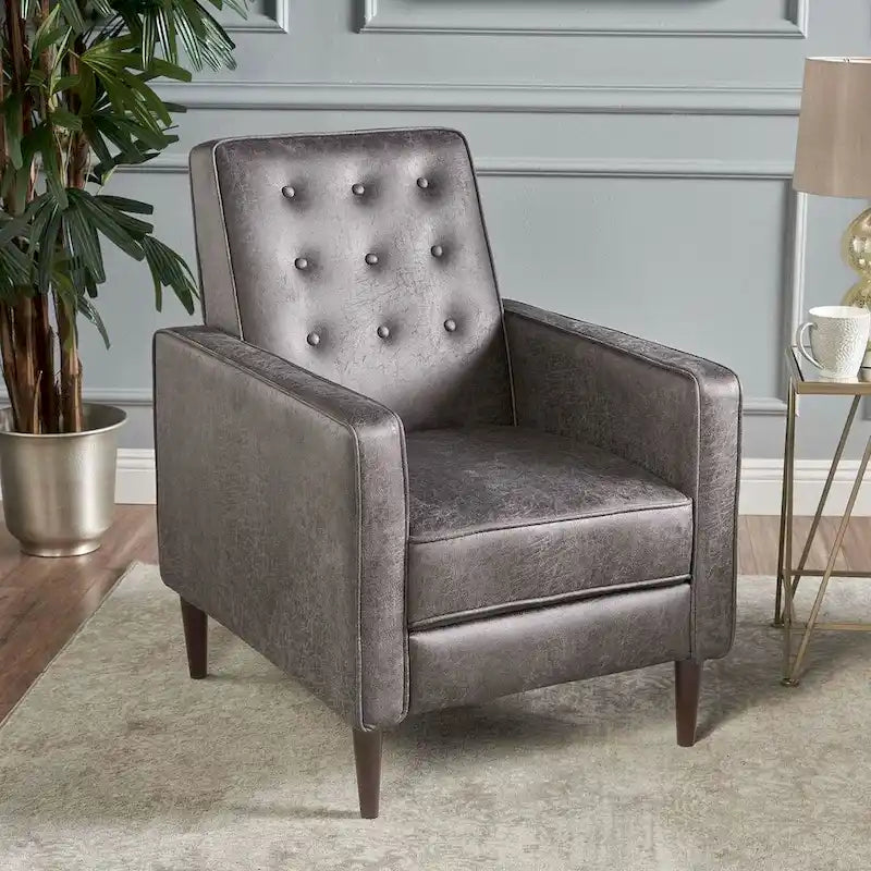 Fauteuil inclinable en tissu de style Mid-Century Modern avec pieds en bouleau de Christopher Knight Home