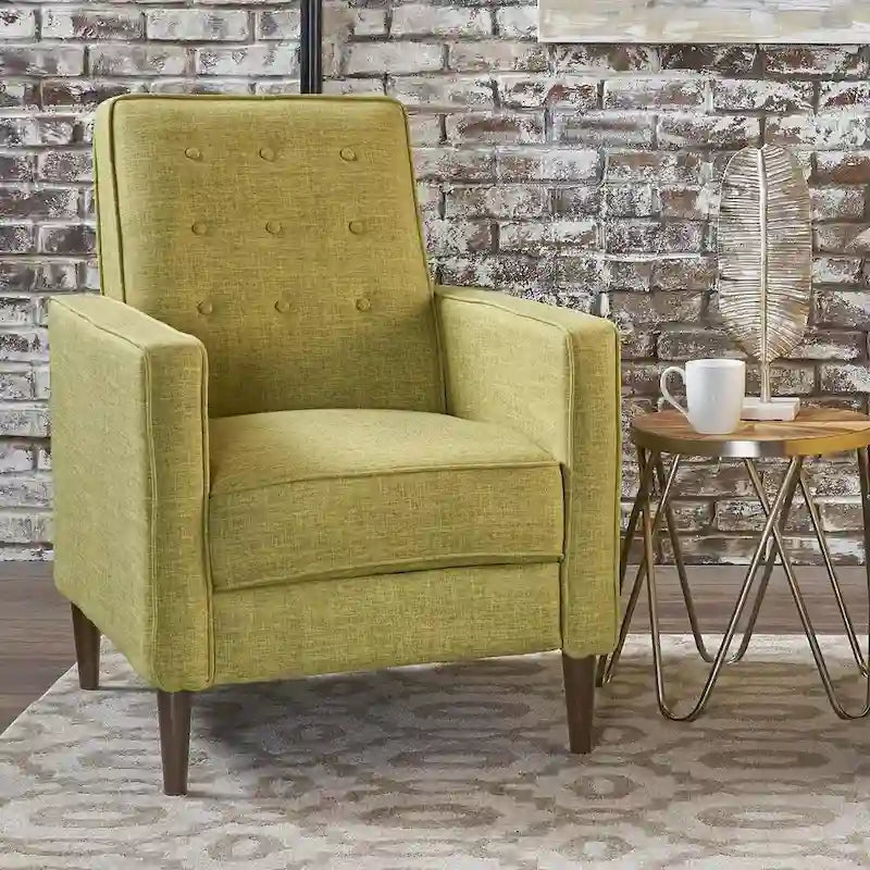 Fauteuil inclinable en tissu de style Mid-Century Modern avec pieds en bouleau de Christopher Knight Home