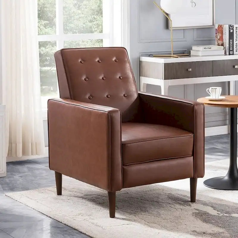 Fauteuil inclinable en tissu de style Mid-Century Modern avec pieds en bouleau de Christopher Knight Home