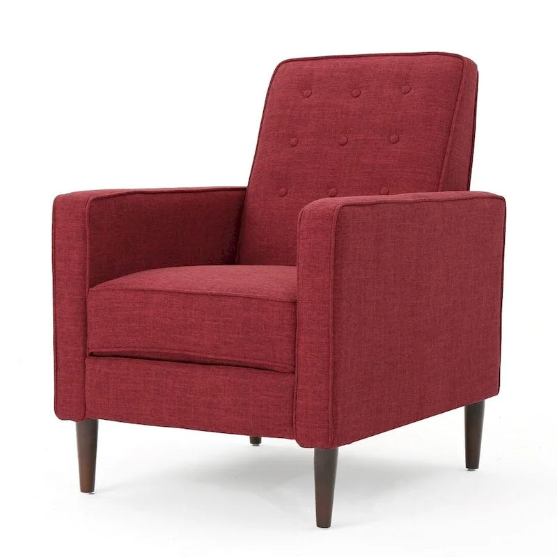Fauteuil inclinable en tissu de style Mid-Century Modern avec pieds en bouleau de Christopher Knight Home