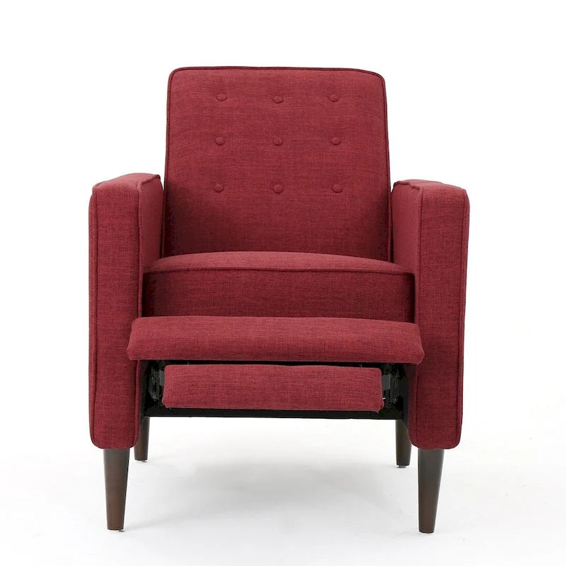 Fauteuil inclinable en tissu de style Mid-Century Modern avec pieds en bouleau de Christopher Knight Home