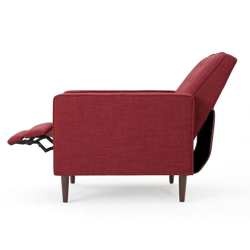 Fauteuil inclinable en tissu de style Mid-Century Modern avec pieds en bouleau de Christopher Knight Home