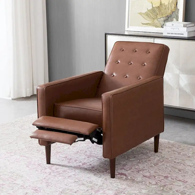 Fauteuil inclinable en tissu de style Mid-Century Modern avec pieds en bouleau de Christopher Knight Home