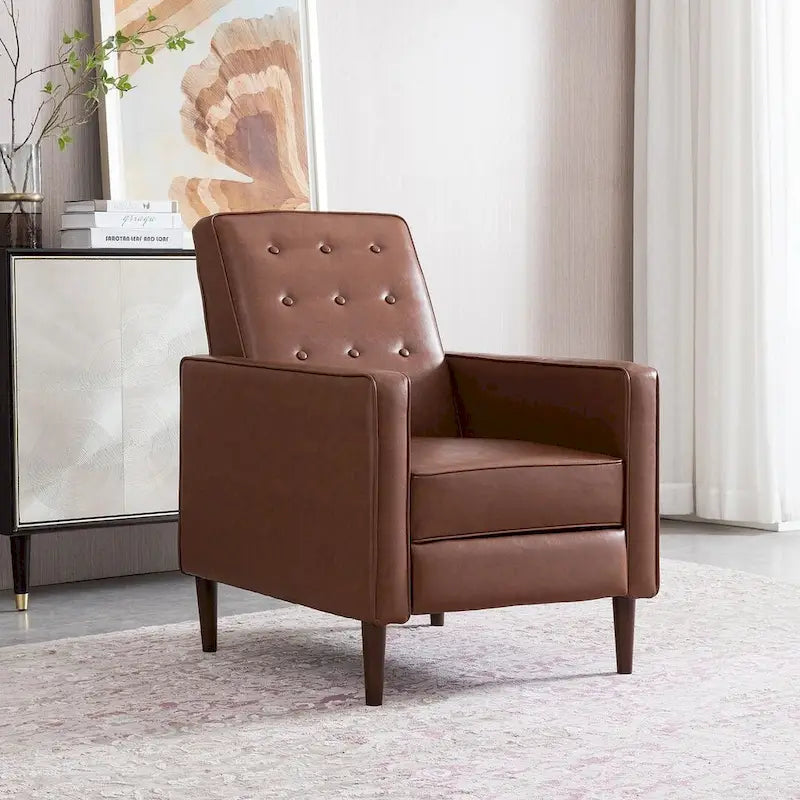 Fauteuil inclinable en tissu de style Mid-Century Modern avec pieds en bouleau de Christopher Knight Home
