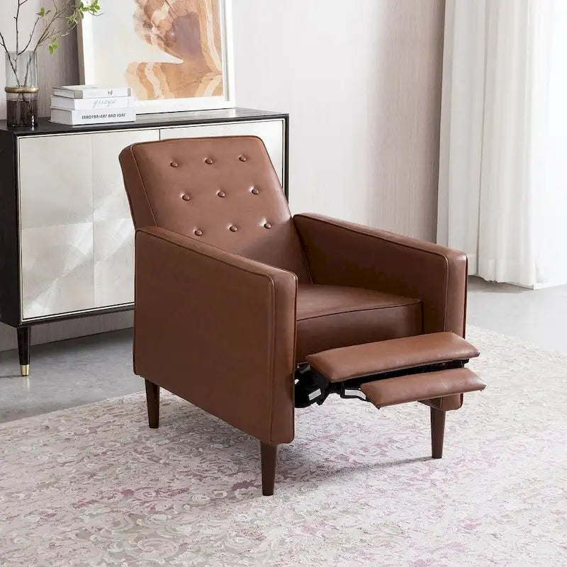 Fauteuil inclinable en tissu de style Mid-Century Modern avec pieds en bouleau de Christopher Knight Home