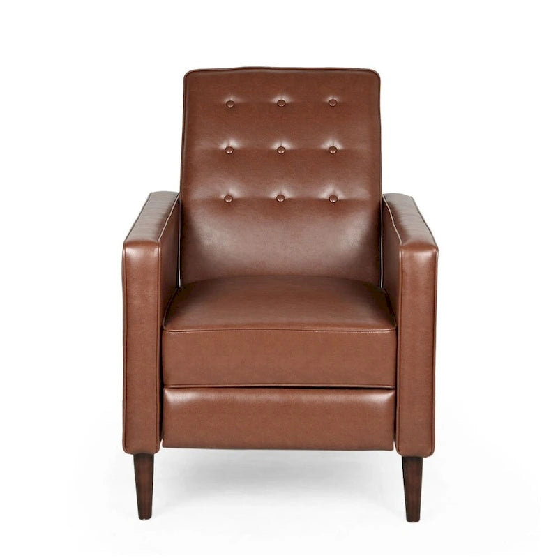 Fauteuil inclinable en tissu de style Mid-Century Modern avec pieds en bouleau de Christopher Knight Home