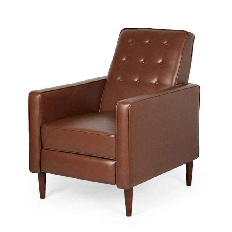 Fauteuil inclinable en tissu de style Mid-Century Modern avec pieds en bouleau de Christopher Knight Home