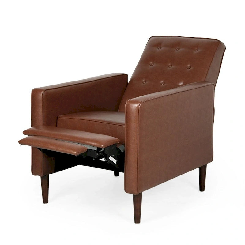 Fauteuil inclinable en tissu de style Mid-Century Modern avec pieds en bouleau de Christopher Knight Home