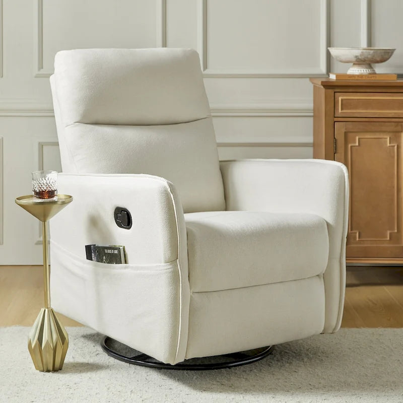 Fauteuil inclinable pivotant Curtis avec deux poches latérales par HULALA HOME