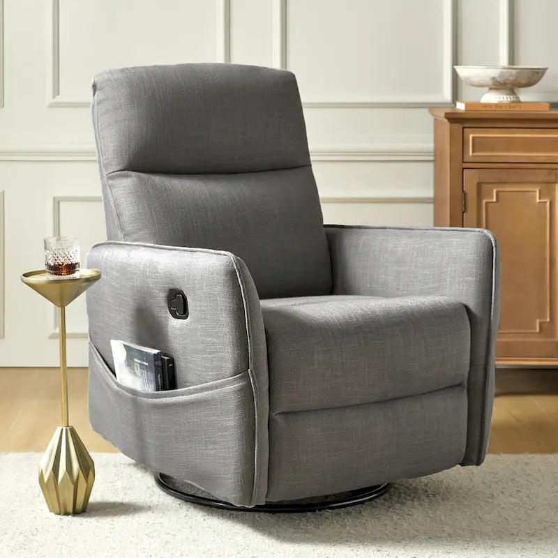 Fauteuil inclinable pivotant Curtis avec deux poches latérales par HULALA HOME
