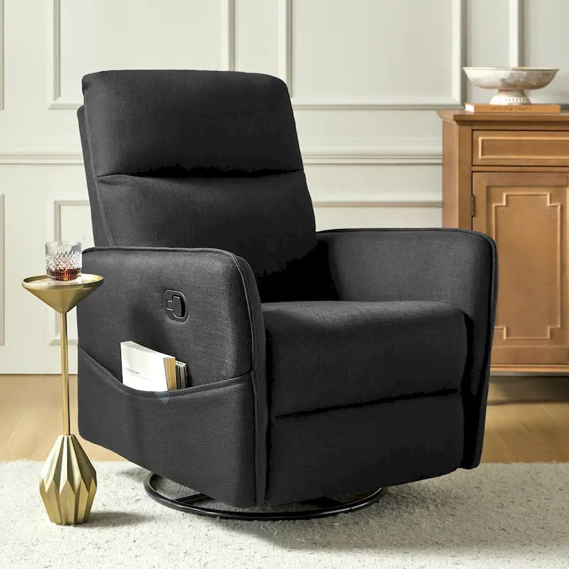 Fauteuil inclinable pivotant Curtis avec deux poches latérales par HULALA HOME