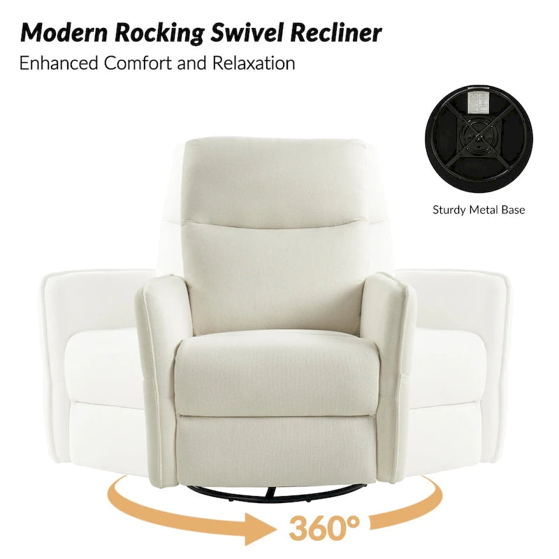 Fauteuil inclinable pivotant Curtis avec deux poches latérales par HULALA HOME