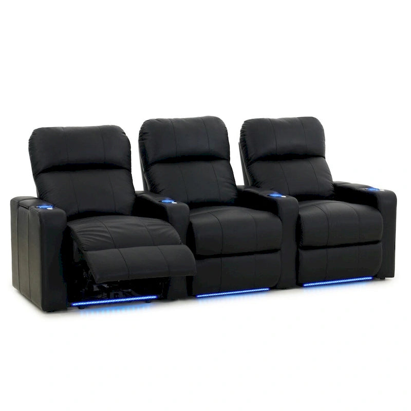 Ensemble de fauteuils de cinéma maison en cuir Octane Turbo XL700 Power (rangée de 3)