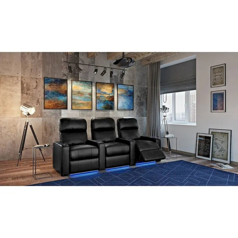 Ensemble de fauteuils de cinéma maison en cuir Octane Turbo XL700 Power (rangée de 3)