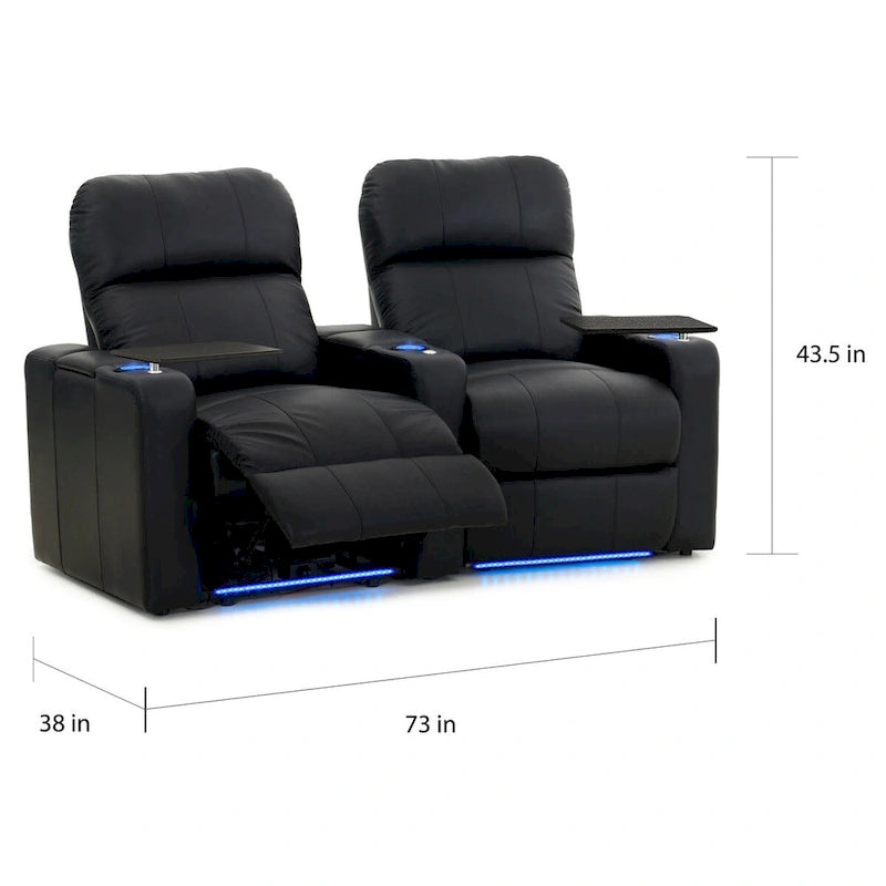 Ensemble de sièges de cinéma maison en cuir motorisés Octane Turbo XL700 (rangée de 2)
