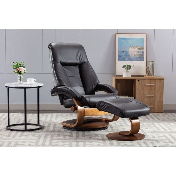 Fauteuil inclinable et ottoman Relax-R Montréal en cuir pleine fleur