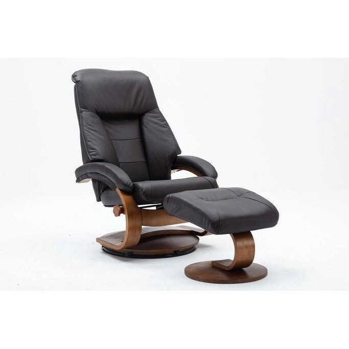 Fauteuil inclinable et ottoman Relax-R Montréal en cuir pleine fleur