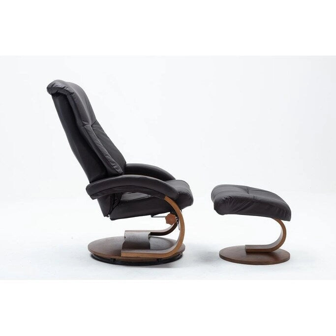 Fauteuil inclinable et ottoman Relax-R Montréal en cuir pleine fleur