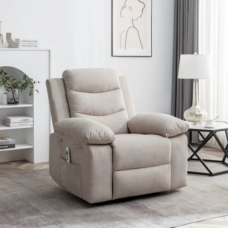 Fauteuil relax électrique avec chauffage d'assise et fonction de massage réglable