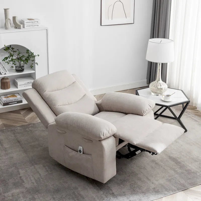 Fauteuil relax électrique avec chauffage d'assise et fonction de massage réglable