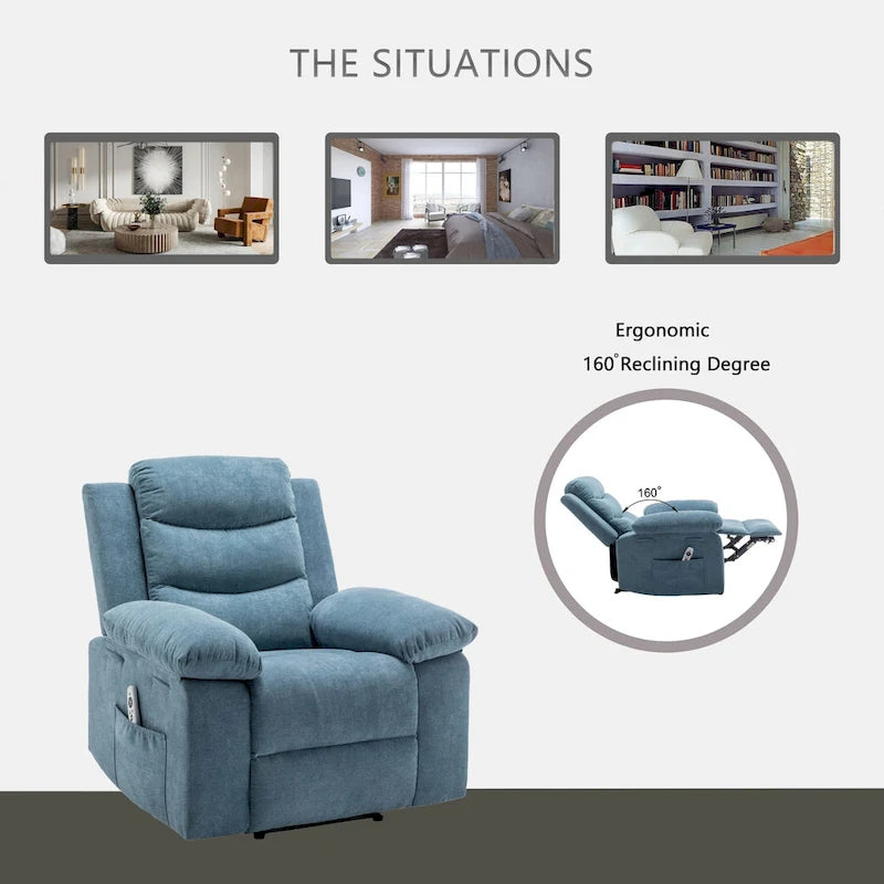 Fauteuil relax électrique avec chauffage d'assise et fonction de massage réglable