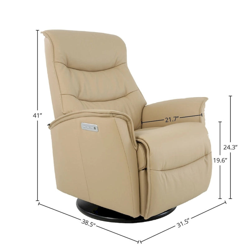 Fauteuil inclinable pivotant en cuir Fjords Dallas