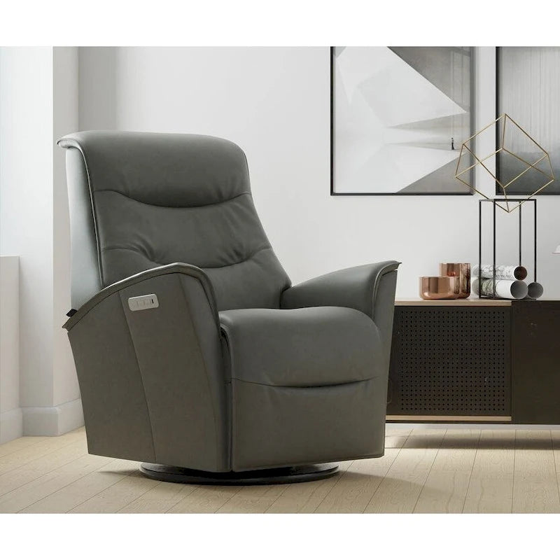 Fauteuil inclinable pivotant en cuir Fjords Dallas