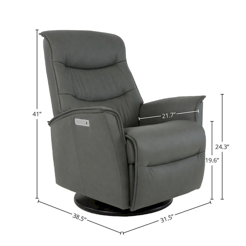 Fauteuil inclinable pivotant en cuir Fjords Dallas