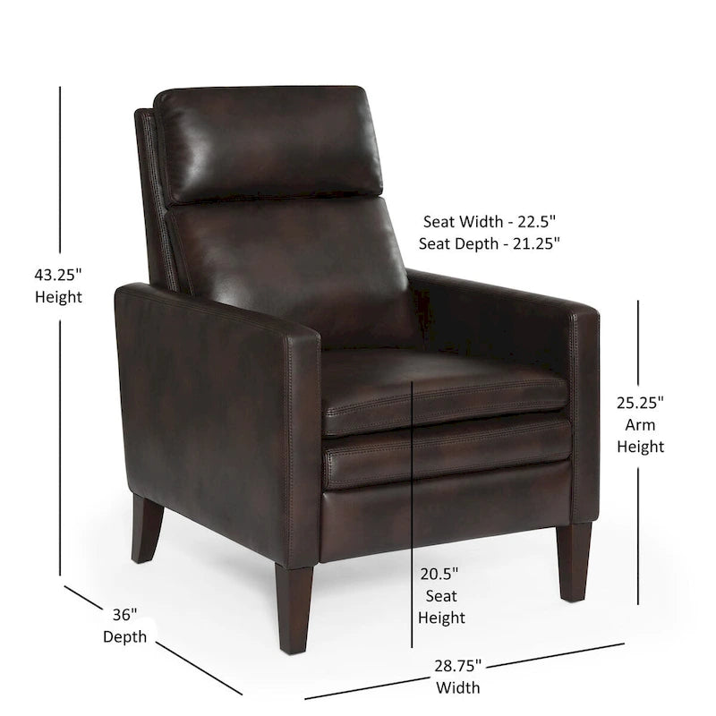 Fauteuil inclinable à dossier poussoir en similicuir Vesper par Greyson Living