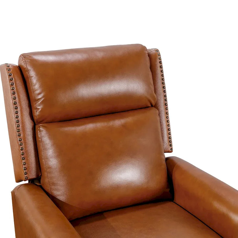 Fauteuil inclinable COZYMAN en cuir véritable avec dossier réglable et accoudoirs confortables pour le salon