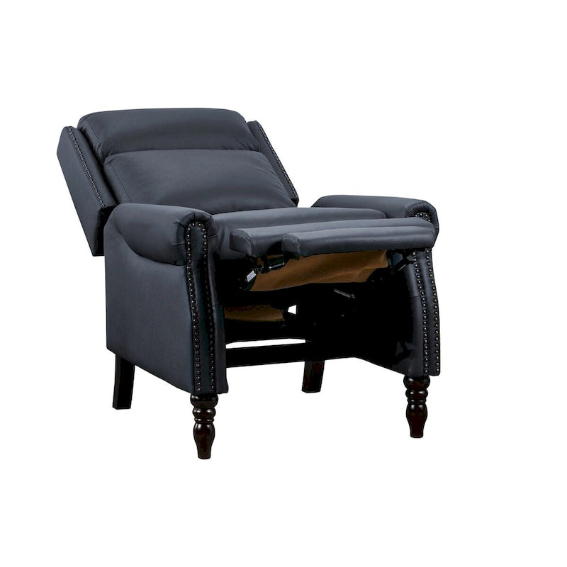 Fauteuil inclinable COZYMAN en cuir véritable avec dossier réglable et accoudoirs confortables pour le salon