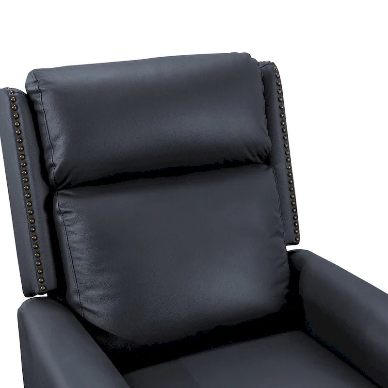 Fauteuil inclinable COZYMAN en cuir véritable avec dossier réglable et accoudoirs confortables pour le salon