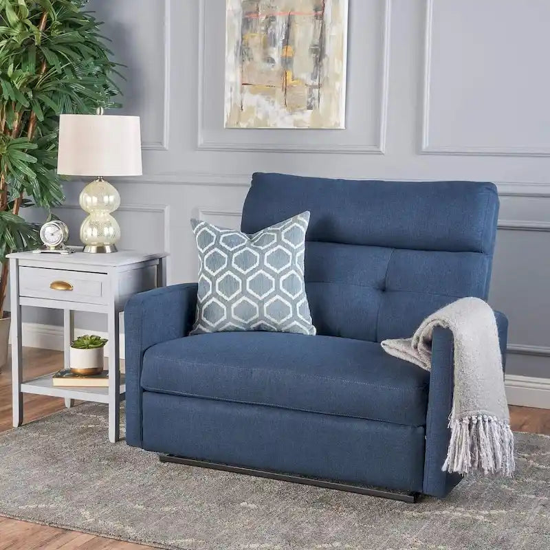 Fauteuil inclinable deux places en tissu moderne avec coussins moelleux par Christopher Knight Home
