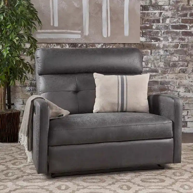 Fauteuil inclinable deux places en tissu moderne avec coussins moelleux par Christopher Knight Home