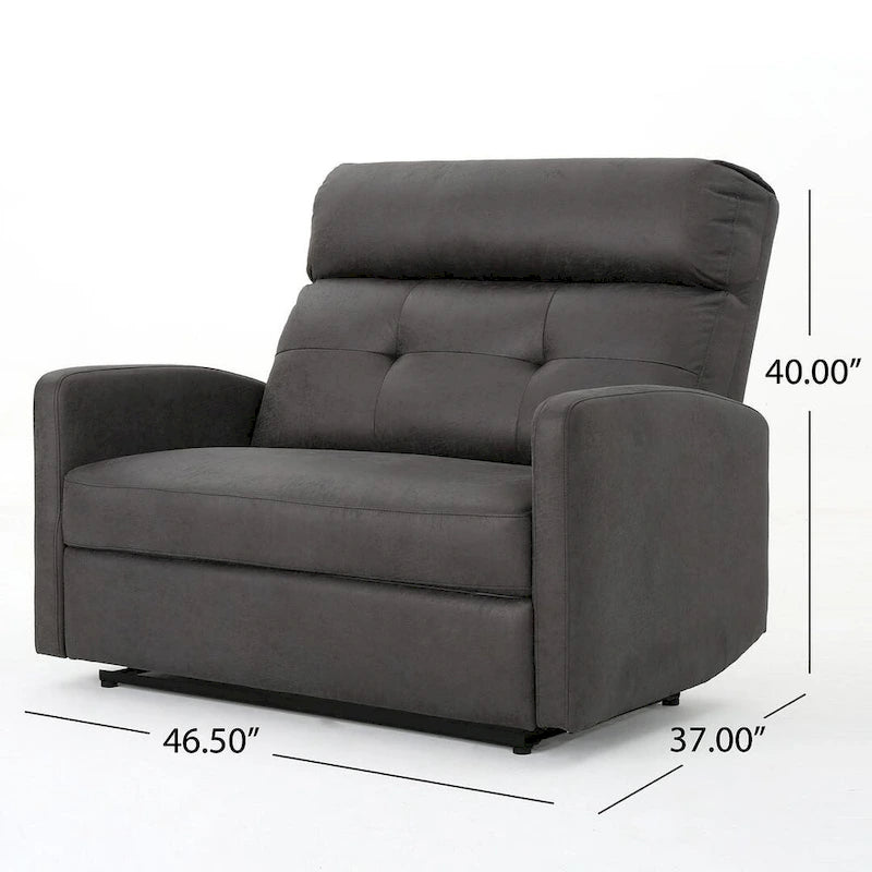 Fauteuil inclinable deux places en tissu moderne avec coussins moelleux par Christopher Knight Home