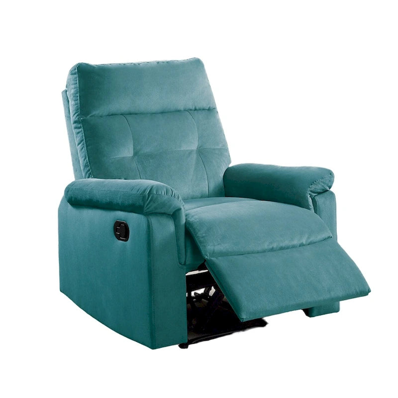 Fauteuil inclinable manuel simple en velours capitonné avec dossier touffeté